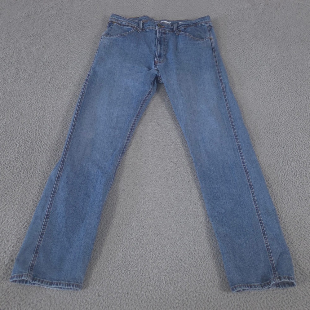 Wrangler Jeans Mens 36x32 Blue Comfort Flex Waistband Regular Fit Straight Leg